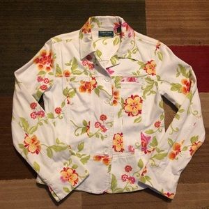 Lemongrass spring coat/blazer floral GUC sz S